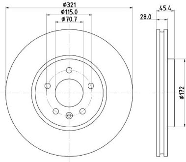 PRO HIGH CARBON OPEL диск гальмівний передній Insignia B HELLA 8DD355132171