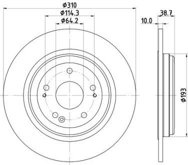 PRO HONDA диск гальмівний задн. CR-V 16- HELLA 8DD355132231