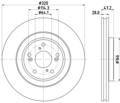 PRO HONDA Гальмівний диск передн. CR-V V HELLA 8DD355132241