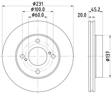 PRO SUZUKI Гальмівний диск передн. IGNIS III 1.2 16- HELLA 8DD355132381