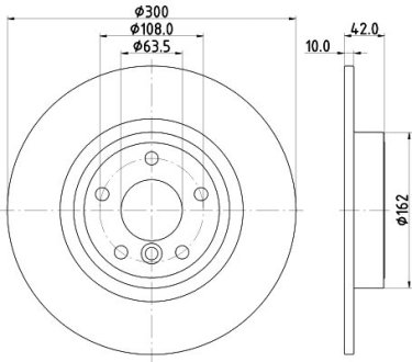 PRO JAGUAR Гальмівний диск задн. XE 2.0 15-, XF II 2.0 15-, XF SPORTBRAKE 2.0 D 17- HELLA 8DD355132391