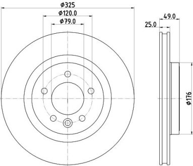 PRO LAND ROVER Гальмівний диск задн. DISCOVERY V, RANGE ROVER IV, RANGE ROVER SPORT II HELLA 8DD355132571