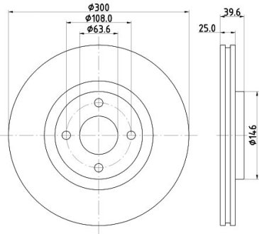 PRO FORD Диск гальмівний передній ECOSPORT 1.0-1.5 13- HELLA 8DD355132721