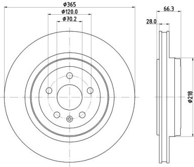 PRO TESLA гальм. диск задн. MODEL S 14-, MODEL X 16- HELLA 8DD355132901 (фото 1)