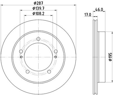 PRO SUZUKI Гальмівний диск передн. JIMNY, SANTANA HELLA 8DD355132911 (фото 1)