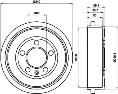 VW гальмівний барабан Skoda Fabia, Polo 00- HELLA 8DT355300371