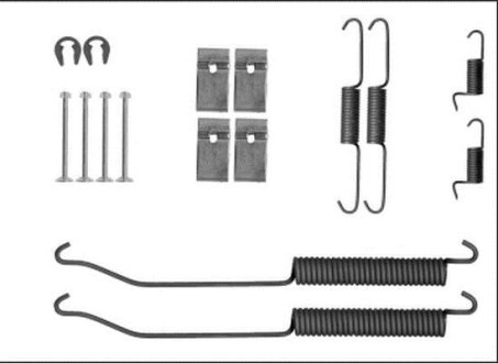 NISSAN К-т установчий гальмівних колодок Navara 05- HELLA 8DZ355205871