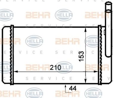 Радіатор пічки FORD Transit 86-00 HELLA 8FH351024201 (фото 1)