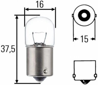 R5W 12V5W Автолампа (2 шт) HELLA 8GA002071123