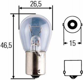 12V 18W Автолампа (BA15s) тип R 12V/18W HELLA 8GA002072121