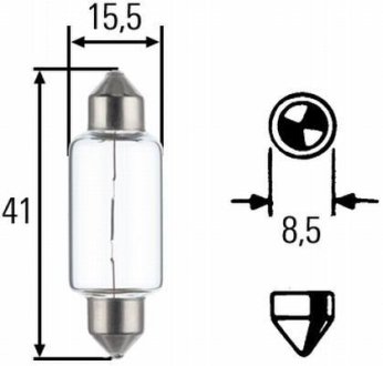 C10W 24V Автолампа пальчиковая (41мм) HELLA 8GM002091251