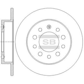 Гальмівний диск задній Hi-Q (SANGSIN) SD1083