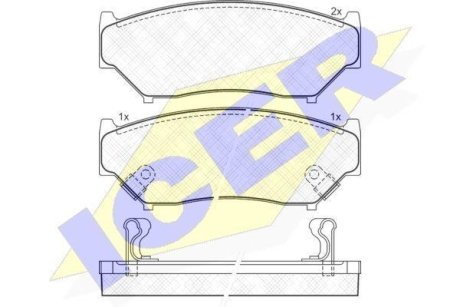 Комплект гальмівних колодок (дискових) ICER 141096