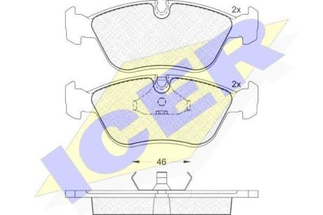 Комплект гальмівних колодок (дискових) ICER 180934
