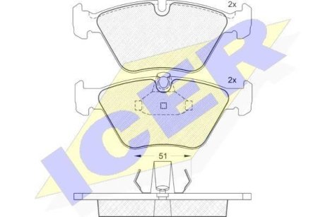 Комплект гальмівних колодок (дискових) ICER 181140
