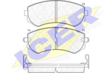 Комплект гальмівних колодок (дискових) ICER 181517