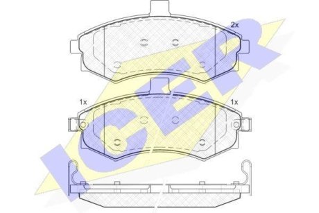 Комплект гальмівних колодок (дискових) ICER 181643