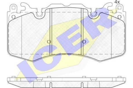 Комплект гальмівних колодок (дискових) ICER 181956