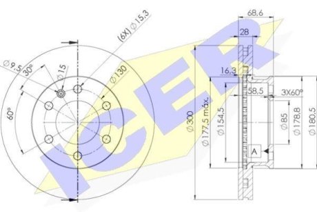 Диск гальмівний ICER 78BD01902