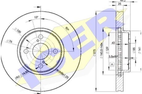 Диск гальмівний ICER 78BD20802