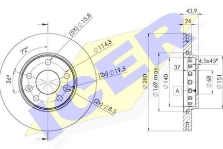 Диск гальмівний ICER 78BD40222