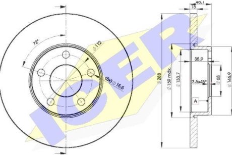 Диск гальмівний ICER 78BD40612