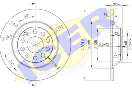 Диск гальмівний ICER 78BD53132