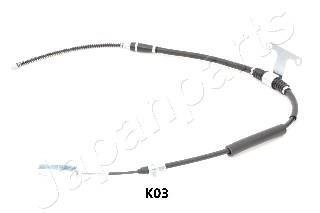 KIA трос ручн.гальма лів.Carnival 01- (бараб.) JAPANPARTS BCK03