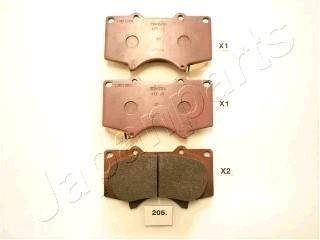 TOYOTA гальмівні колодки передн.Land Cruiser 02-,Fortuner,Mitsubishi Pajero IV 07- JAPANPARTS PA205AF