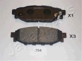 SUBARU гальмівні колодки задн. Forester,Impreza,Legacy,Outback JAPANPARTS PP704AF (фото 1)