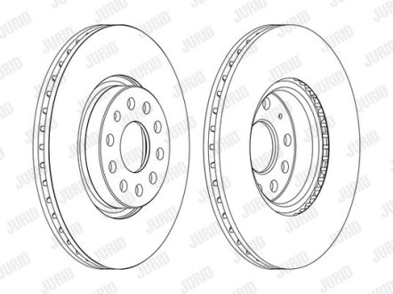 VW Диск гальмівний перед. Audi A3 03-Golf V, Passat 05-Skoda Jurid 562387JC1 (фото 1)