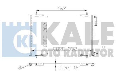 PEUGEOT радіатор кондиціонера 552X363X16 206 Kale 248100