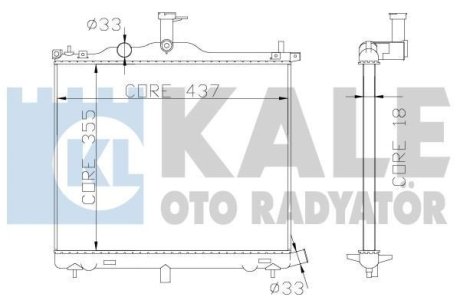 HYUNDAI Радіатор охолодження i10 1.0/1.2 08- Kale 341975