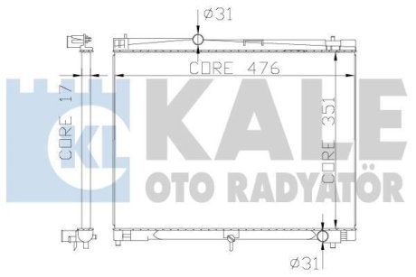 TOYOTA радіатор охолодження Yaris 1.0/1.3 05- Kale 342215 (фото 1)