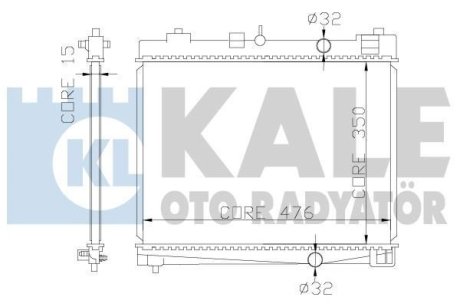 TOYOTA радіатор охолодження Yaris 1.0/1.3 05- Kale 367000 (фото 1)