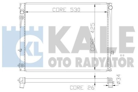 FIAT радіатор охолодження Scudo 04-,Citroen C8,Jumpy,Peugeot 807,Expert 1.6/2.0HDI 02- Kale 368500