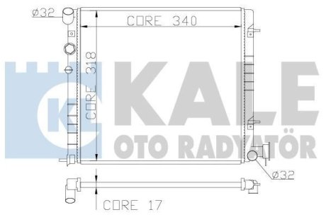 HYUNDAI радіатор охолодження Accent II 1.3/1.5 00- Kale 372500 (фото 1)