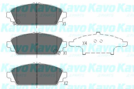 PARTS HONDA Гальмівні колодки передн.Accord 1.6 98-,Civic 1.7CTDi/2.0 01- KAVO KBP2010 (фото 1)