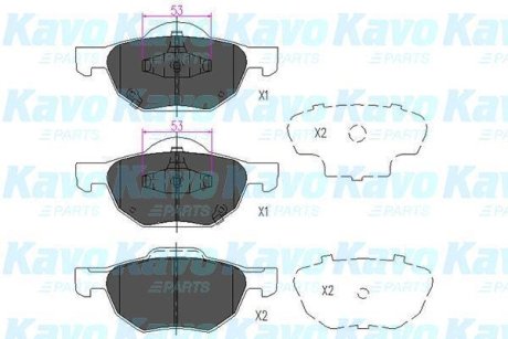 Комплект гальмівних колодок KAVO KBP2036 (фото 1)