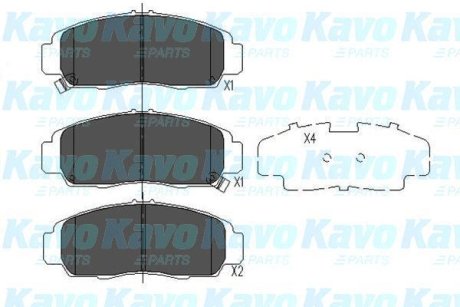 PARTS HONDA Гальмівні колодки передн.Civic 06-,FR-V, Legend 05- Stream 01- KAVO KBP2052 (фото 1)