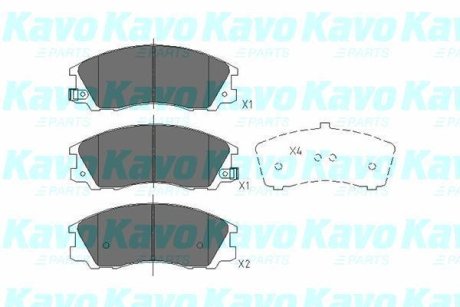 PARTS HYUNDAI Гальмівні колодки пер. TERRACAN -06 KAVO KBP3016 (фото 1)