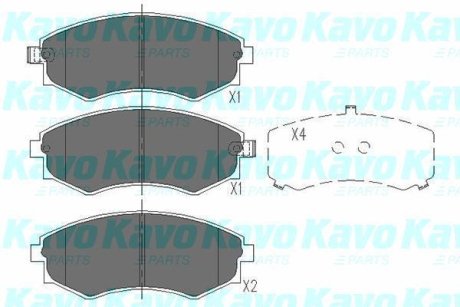 PARTS HYUNDAI Тормозн.колодки передн.Lantra,Sonata II,III,SsangYong Korando,Musso 88- KAVO KBP3027