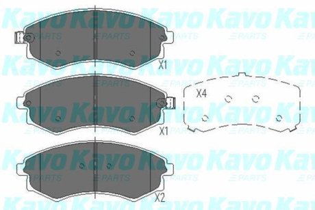 PARTS KIA Тормозные колодки передн.Magentis 01- KAVO KBP3029 (фото 1)
