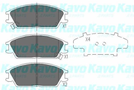 PARTS HYUNDAI гальмівні колодки дискові Accent,Getz,Lantra,Honda,Mitsubishi KAVO KBP3033 (фото 1)