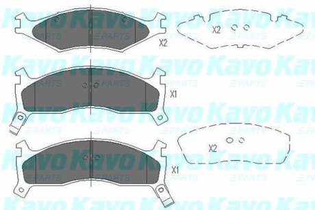 PARTS KIA Тормозные колодки передн.Sportage 94- KAVO KBP4008 (фото 1)