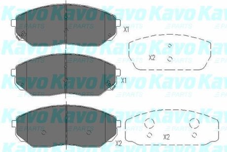 PARTS KIA Тормозные колодки передн. Sorento 02- KAVO KBP4014 (фото 1)