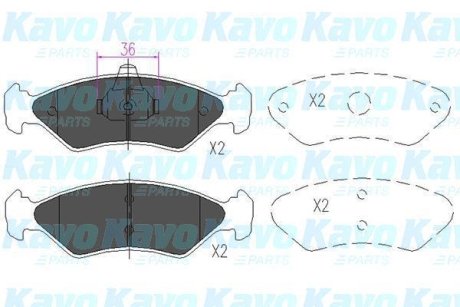 PARTS FORD Гальмівні колодки передн. Fiesta IV,V,фургон 95-,Mazda 121 KAVO KBP4533 (фото 1)