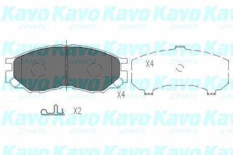 PARTS MITSUBISHI Тормозные колодки передн. Space Gear -01 KAVO KBP5508