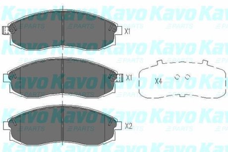 PARTS MITSUBISHI гальмівні колодки передн. L200 96-, NISSAN MAXIMA / MAXIMA QX IV (A32) 3.0 95-00 KAVO KBP5517