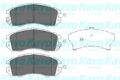 PARTS SUBARU гальмівні колодки передн. Impreza,Legacy KAVO KBP8010